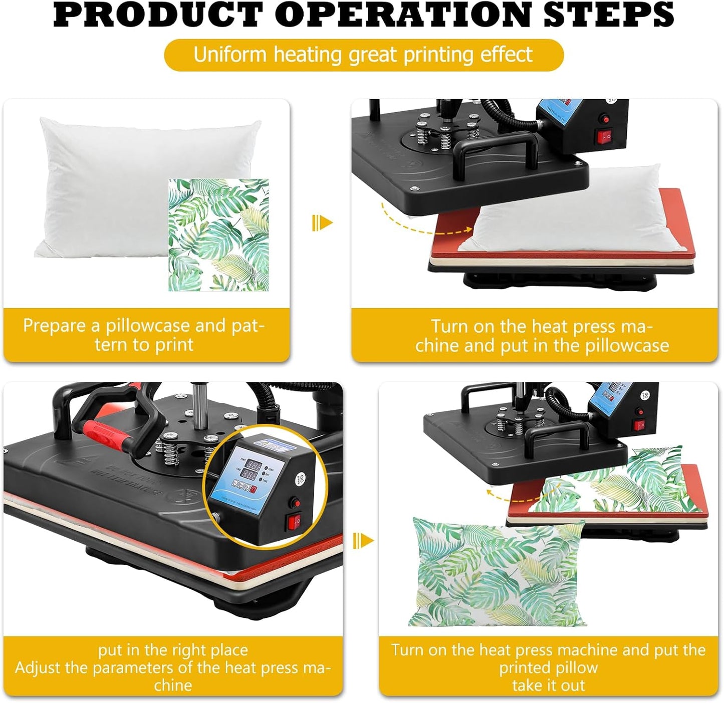 5-in-1 Heavy Duty HeatPress Machine | 2026 Model| Digital LCD Display, Swing Away Design |360° Rotation | Sublimation And Vinyl Transfer Printing Machine | DTF Printing | 12*15 INCH PLATEN | Multifunctional use T-Shirts, Mugs, Hats & Plates and More|