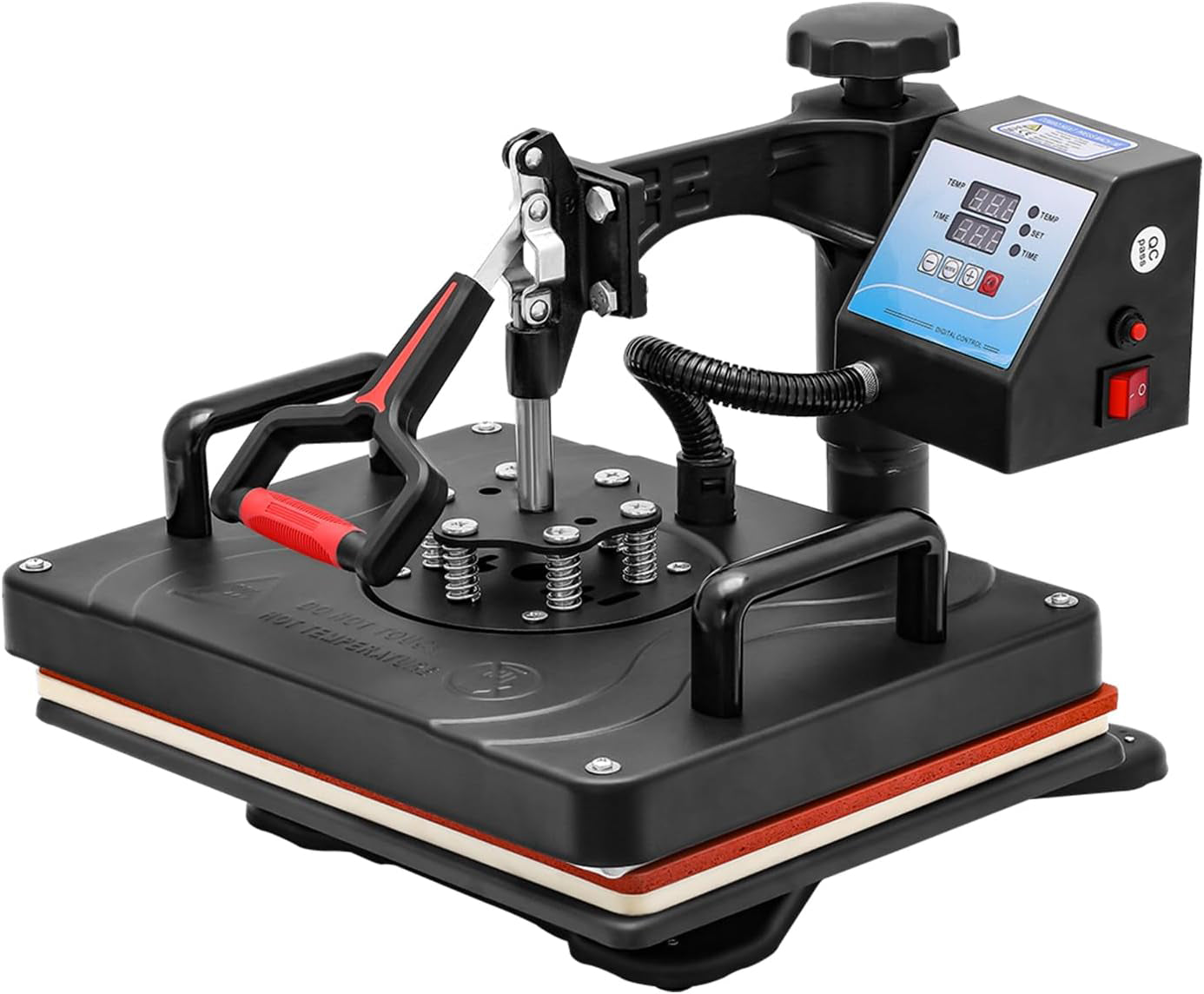 5-in-1 Heavy Duty HeatPress Machine | 2026 Model| Digital LCD Display, Swing Away Design |360° Rotation | Sublimation And Vinyl Transfer Printing Machine | DTF Printing | 12*15 INCH PLATEN | Multifunctional use T-Shirts, Mugs, Hats & Plates and More|