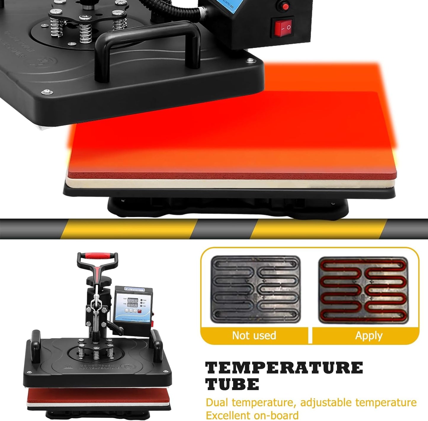 5-in-1 Heavy Duty HeatPress Machine | 2026 Model| Digital LCD Display, Swing Away Design |360° Rotation | Sublimation And Vinyl Transfer Printing Machine | DTF Printing | 12*15 INCH PLATEN | Multifunctional use T-Shirts, Mugs, Hats & Plates and More|
