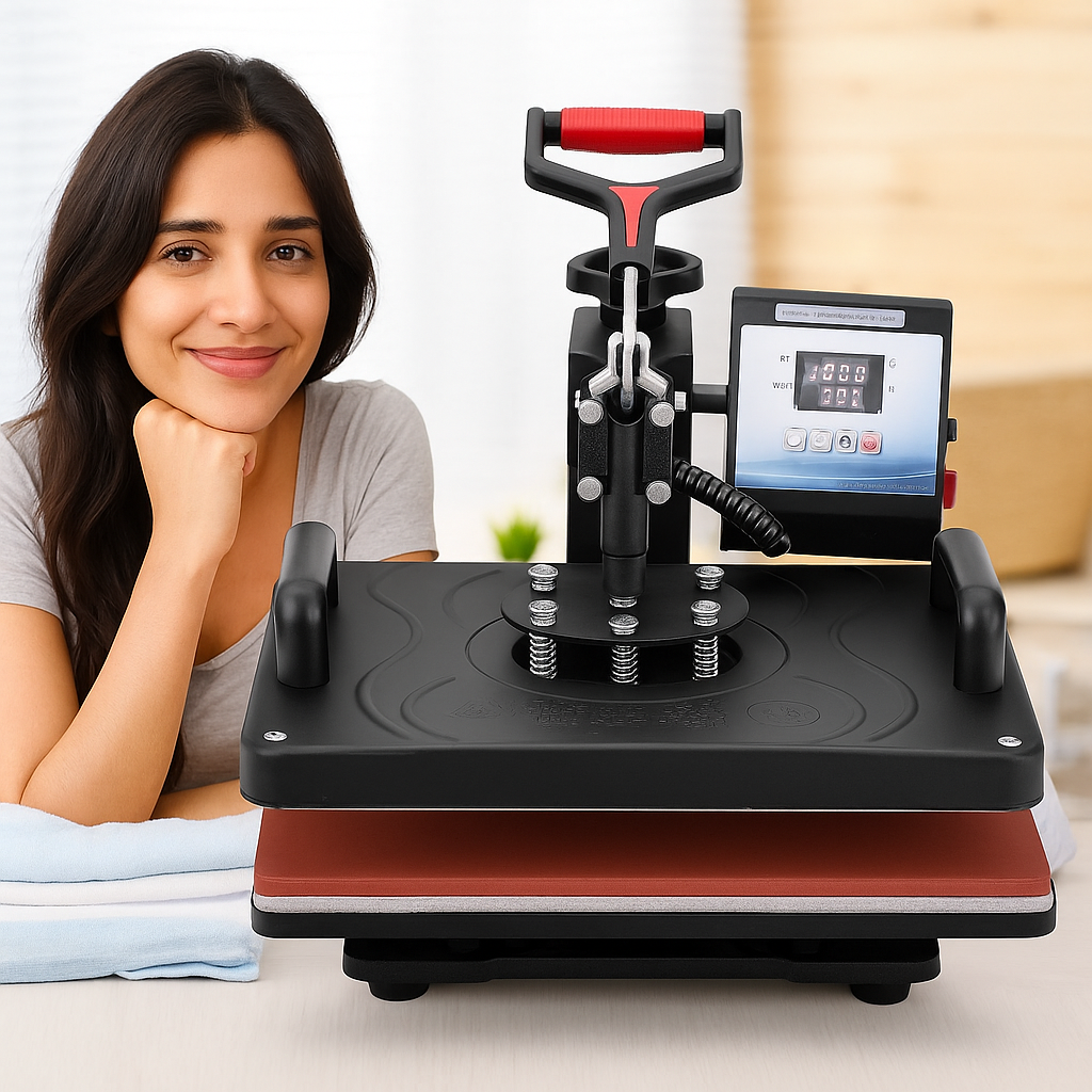 5-in-1 Heavy Duty HeatPress Machine | 2026 Model| Digital LCD Display, Swing Away Design |360° Rotation | Sublimation And Vinyl Transfer Printing Machine | DTF Printing | 12*15 INCH PLATEN | Multifunctional use T-Shirts, Mugs, Hats & Plates and More|