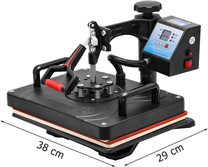 5-in-1 Heavy Duty HeatPress Machine | 2026 Model| Digital LCD Display, Swing Away Design |360° Rotation | Sublimation And Vinyl Transfer Printing Machine | DTF Printing | 12*15 INCH PLATEN | Multifunctional use T-Shirts, Mugs, Hats & Plates and More|